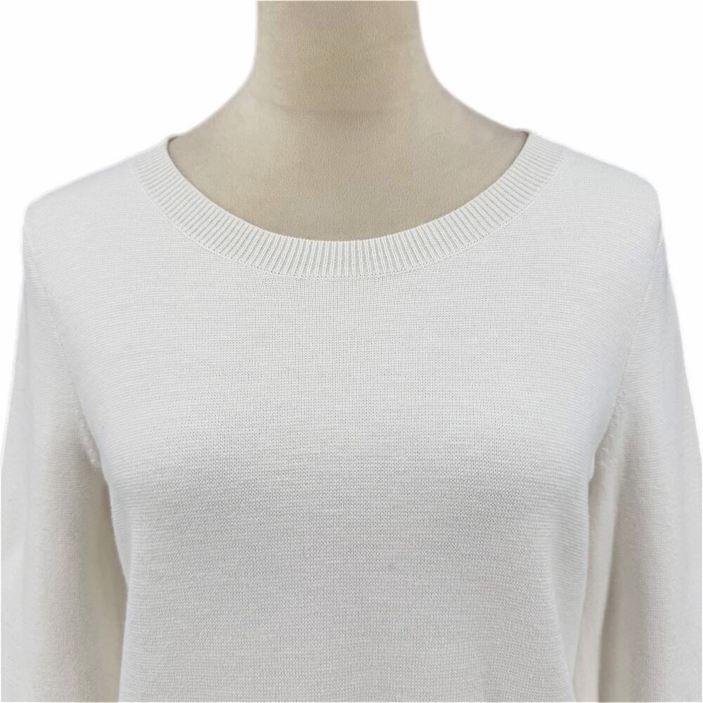 Madewell 100% Cotton White Laced Back Knit Casual Comfort Cute Pullover Sweater - Picture 5 of 12